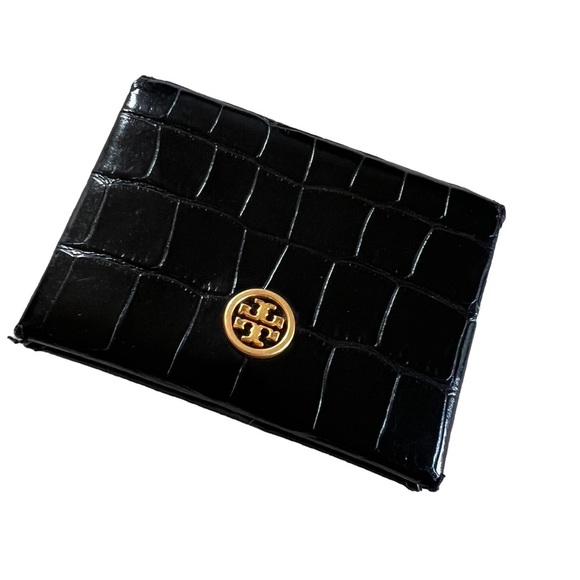 Tory Burch Handbags - Nwt Tory Burch Parker Luxury Leather Cardholder Black Logo Wallet